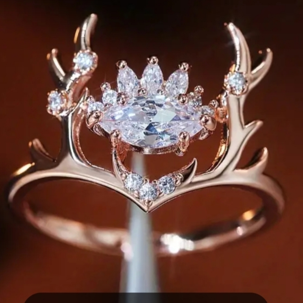 Deer Antlers Rose Gold Ring